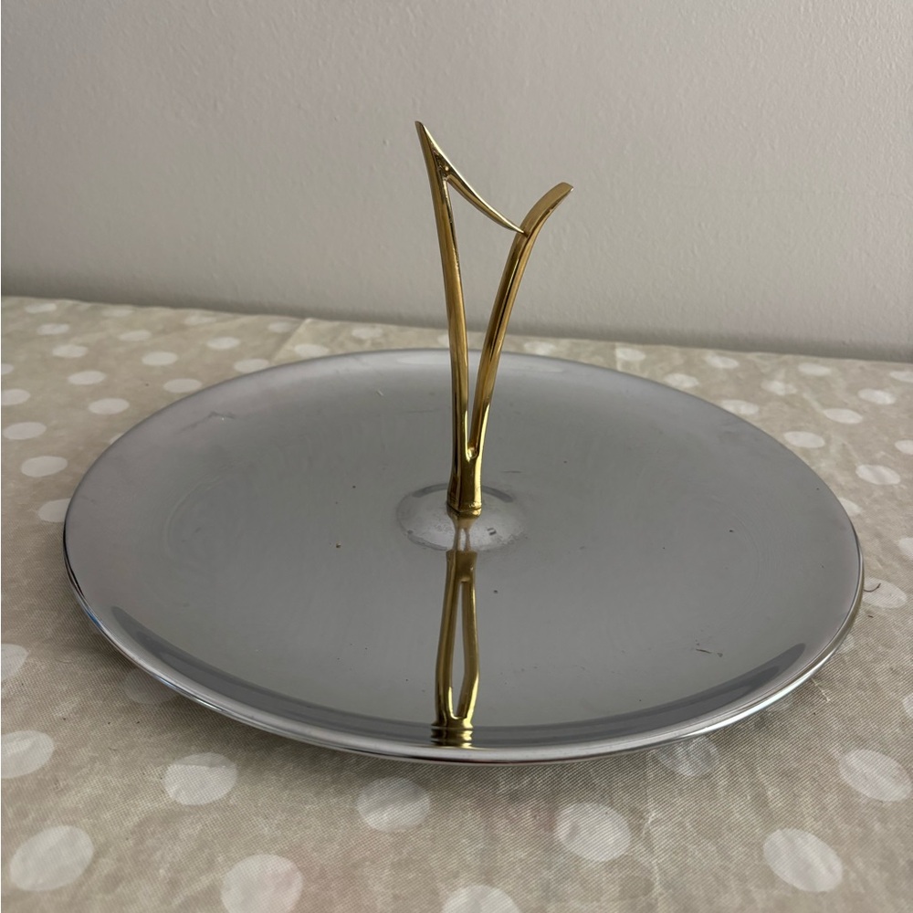 Kromex VintageChic Silver and Gold Serveware Tray